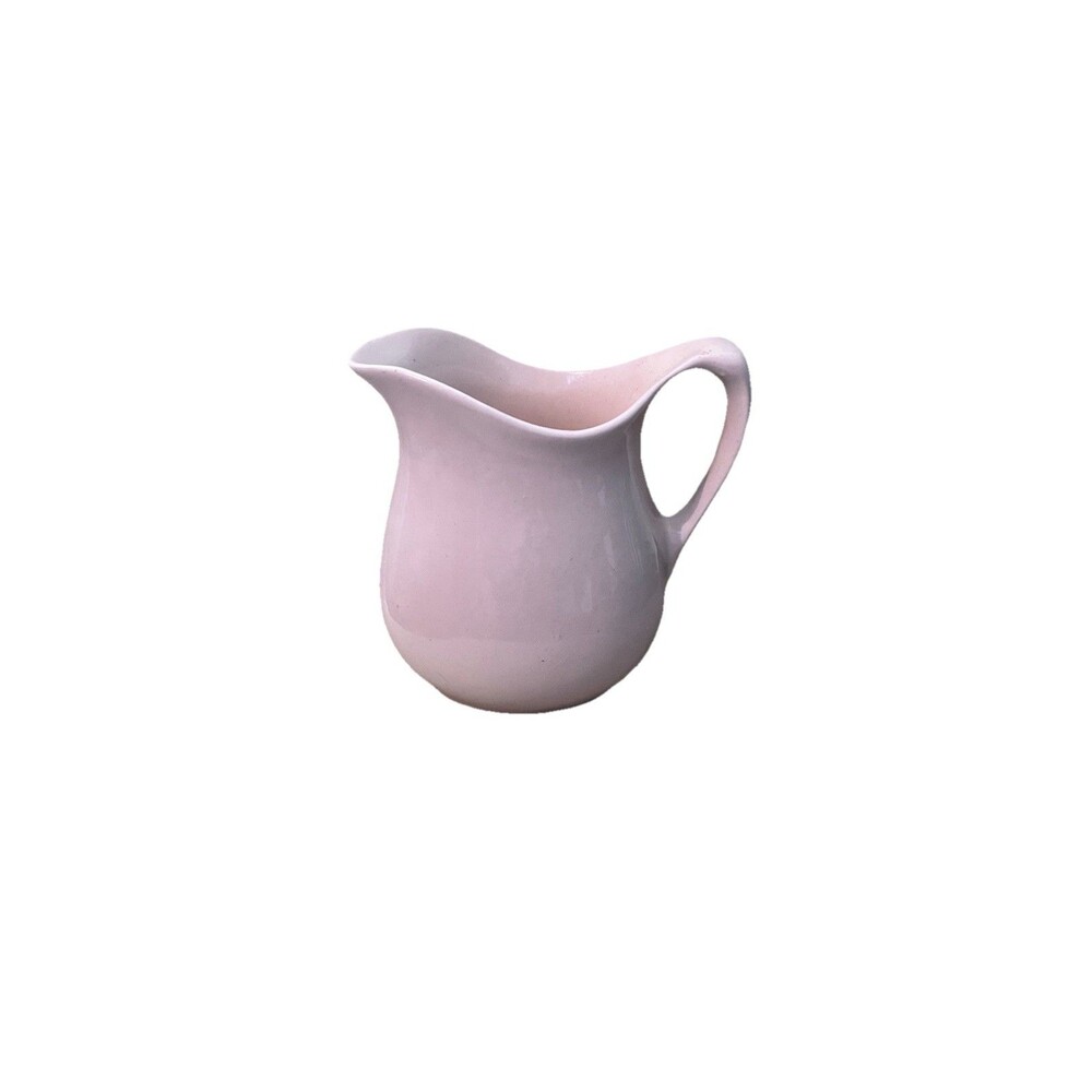 Small White Ironstone Jug Pitcher Unbranded Vintage Handled Country Cottage